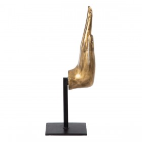 Statua Decorativa Nero Dorato Legno 10 x 12 x 30 cm