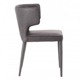 Sedia da Sala da Pranzo Grigio Ecopelle Legno Metallo 58 x 58 x 81,5 cm