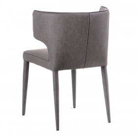 Sedia da Sala da Pranzo Grigio Ecopelle Legno Metallo 58 x 58 x 81,5 cm