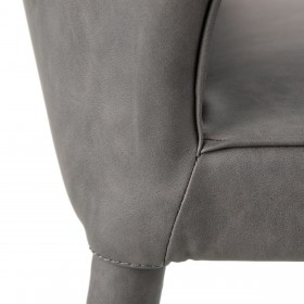 Sedia da Sala da Pranzo Grigio Ecopelle Legno Metallo 58 x 58 x 81,5 cm