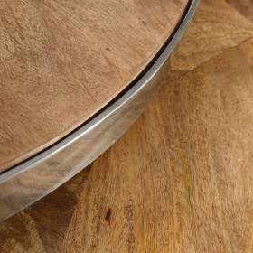 Tavolino da Caffè Argentato Naturale 100 x 100 x 45 cm (2 Unità)