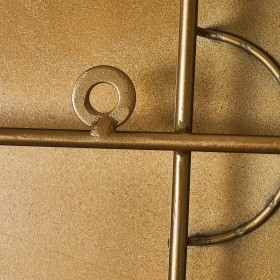 Decorazione da Parete Dorato Naturale Ferro Specchio Fibra naturale 75 x 5 x 74 cm