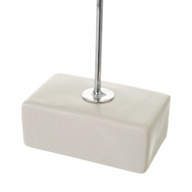 Portacandele Bianco Argentato Ceramica Ferro 18,4 x 8,4 x 29,1 cm