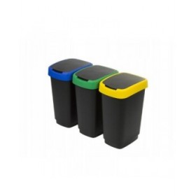 Secchio della spazzatura Rotho Twist Azzurro Nero Rosso Verde 25 L Plastica
