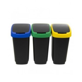 Secchio della spazzatura Rotho Twist Azzurro Nero Rosso Verde 25 L Plastica