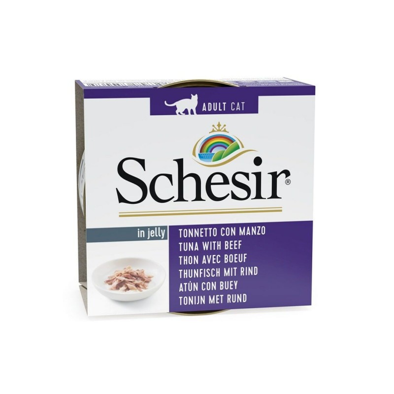 Cibo per gatti Agras Pet Foods SCHESIR Tuna with beef in jelly Pesce 85 g