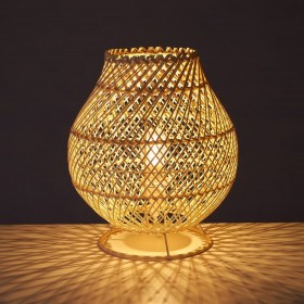Lampada da tavolo Naturale Metallo Rattan 40 W 220-240 V 24 x 24 x 27 cm