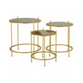 Set di 3 tavoli Alexandra House Living Oro 53 x 60 x 53 cm