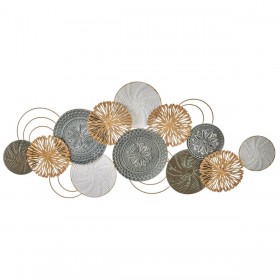Decorazione da Parete Multicolore Ferro Cerchi 120 x 4,5 x 51 cm