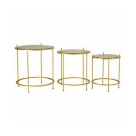Set di 3 tavoli Alexandra House Living Oro 53 x 60 x 53 cm
