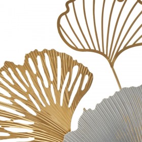 Decorazione da Parete Dorato Argentato Ferro Fiori 100 x 4 x 66 cm