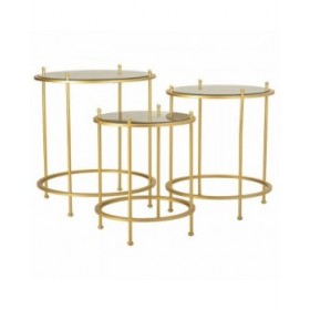 Set di 3 tavoli Alexandra House Living Oro 53 x 60 x 53 cm
