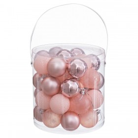 Palle di Natale Rosa Plastica Ø 5 cm (40 Unità)