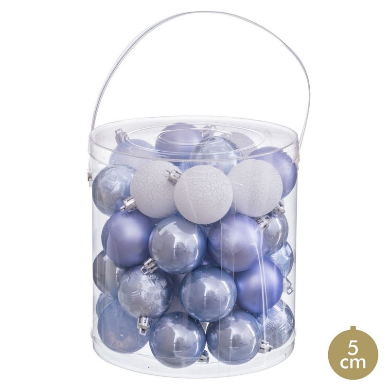 Palle di Natale Azzurro Plastica Ø 5 cm (40 Unità)