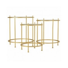 Set di 3 tavoli Alexandra House Living Oro 53 x 60 x 53 cm