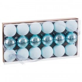 Palle di Natale Azzurro Plastica Ø 6 cm (18 Unità)