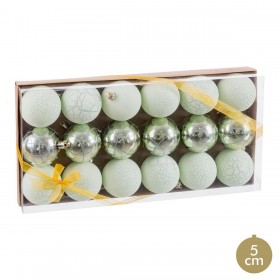 Palle di Natale Verde Plastica Ø 5 cm (18 Unità)