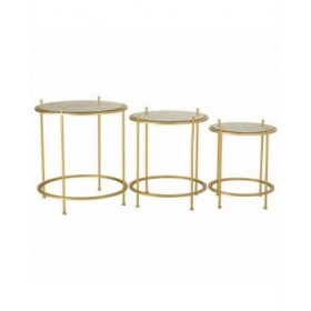 Set di 3 tavoli Alexandra House Living Oro 53 x 60 x 53 cm