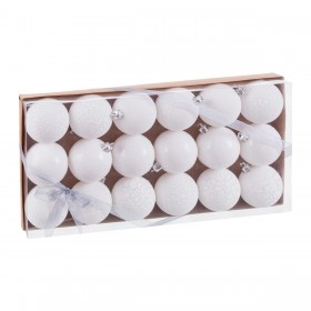 Palle di Natale Bianco Plastica Ø 5 cm (18 Unità)
