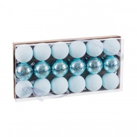 Palle di Natale Azzurro Plastica Ø 4 cm (18 Unità)