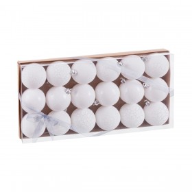 Palle di Natale Bianco Plastica Ø 4 cm (18 Unità)