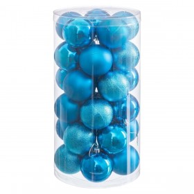 Palle di Natale Azzurro Plastica Ø 6 cm (30 Unità)