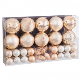 Palle di Natale Dorato Plastica (50 Unità)