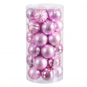 Palle di Natale Rosa Plastica Ø 6 cm (30 Unità)
