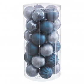 Palle di Natale Azzurro Plastica Ø 6 cm (30 Unità)