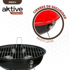 Barbecue Portatile Aktive Metallo smaltato Ø 36 cm 36 x 44 x 36 cm (4 Unità) Rosso