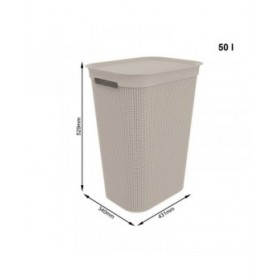 Cesto per i Panni Rotho Brisen Nero 50 L Plastica