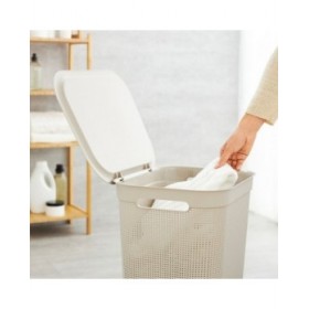 Cesto per i Panni Rotho Brisen Nero 50 L Plastica