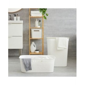 Cesto per i Panni Rotho Brisen Bianco 50 L Plastica