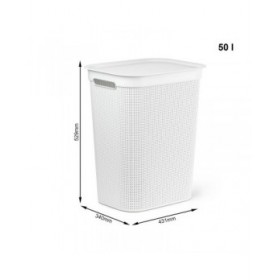 Cesto per i Panni Rotho Brisen Bianco 50 L Plastica