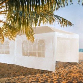 Gazebo Aktive 300 x 260 x 600 cm Metallo Poliestere Bianco