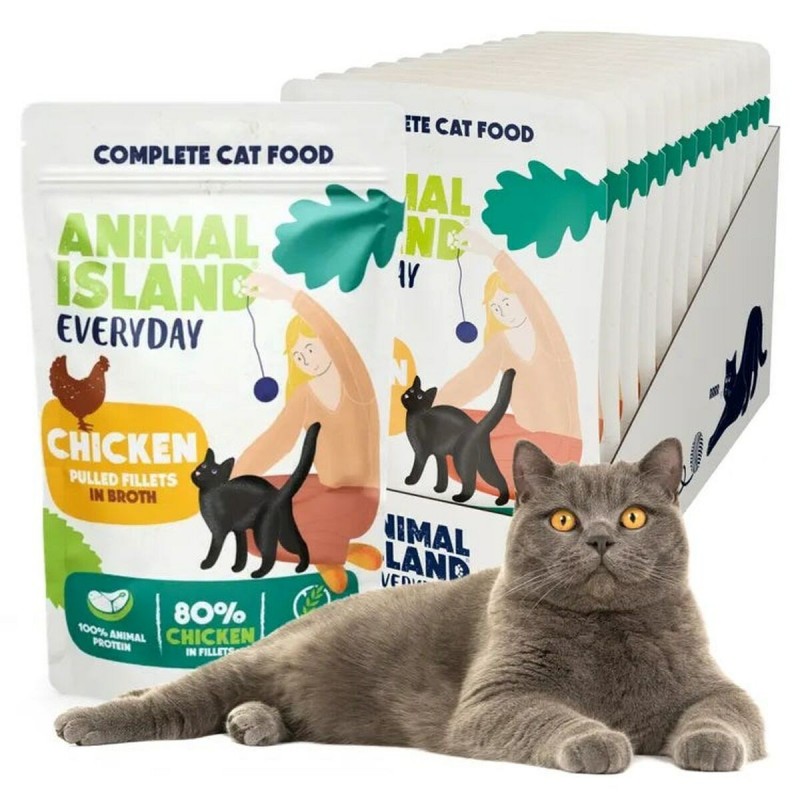 Cibo per gatti ANIMAL ISLAND Pollo 12 x 85 g