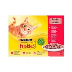 Cibo per gatti Purina Friskies Mix Pollo Carne di vitello Agnello Anatra 12 x 85 g