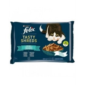 Cibo per gatti Purina Tasty Shreds Salmone Tonno 4 x 80 g