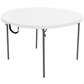 Tavolo Pieghevole Lifetime Bianco 122 x 73,5 x 122 cm Acciaio Plastica