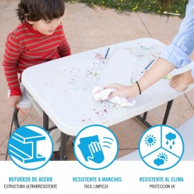 Tavolo per Bambini Lifetime Crema Pieghevole Picnic 82,5 x 53,5 x 90 cm Acciaio Plastica