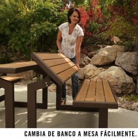 Panca con Schienale Lifetime Tavolo Marrone Convertible