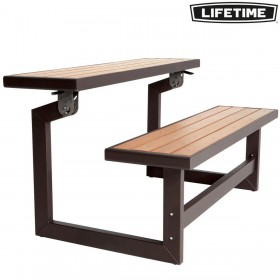 Panca con Schienale Lifetime Tavolo Marrone Convertible