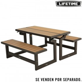 Panca con Schienale Lifetime Tavolo Marrone Convertible