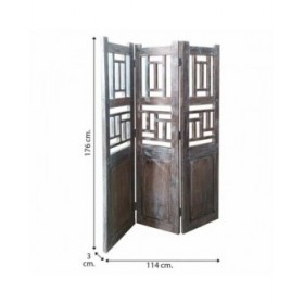 Paravento Alexandra House Living Marrone Acacia Legno di mango 3 x 176 x 114 cm Stile artigianale