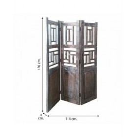 Paravento Alexandra House Living Marrone Acacia Legno di mango 3 x 176 x 114 cm Stile artigianale