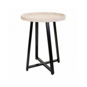 Tavolino da Caffè Alexandra House Living Bianco Ferro Legno MDF 45 x 57 x 45 cm
