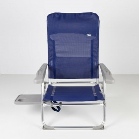 Sedia da Spiaggia Aktive Slim Pieghevole Blu Marino 47 x 89 x 57 cm (2 Unità)