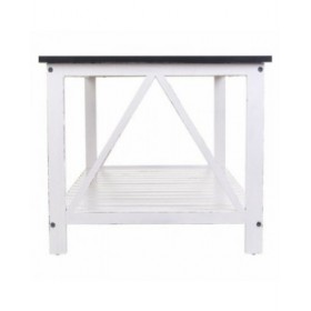 Tavolino da Caffè Alexandra House Living Bianco Legno di paulownia Legno MDF 53 x 46 x 92 cm