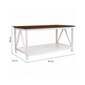 Tavolino da Caffè Alexandra House Living Bianco Legno di paulownia Legno MDF 53 x 46 x 92 cm