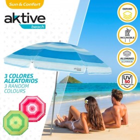 Ombrellone Aktive Azzurro Poliestere 200 x 194,5 x 200 cm (6 Unità)